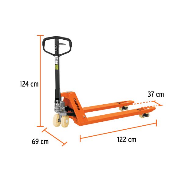 15083 - Patín traspaleta 3 ton con ruedas de nylon, Truper