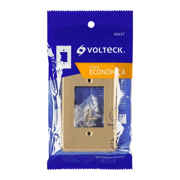 46437 - Placa 3 módulos, de aluminio, línea Económica, Volteck