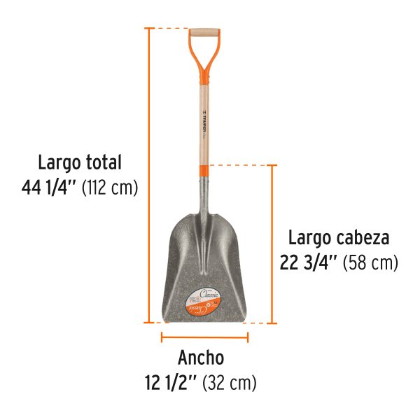 17158 - Pala carbonera Classic, puño 'Y', Truper