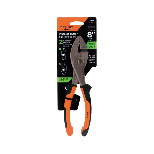 13065 - Pinzas de chofer 8' mango Comfort Grip, Truper Expert