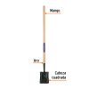 17205 - Pala cuadrada Classic Gardener, mango 45', Truper