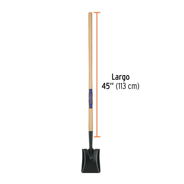 17205 - Pala cuadrada Classic Gardener, mango 45', Truper