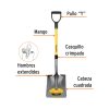 17151 - Truper, square point shovel, poly D fiberglass handle