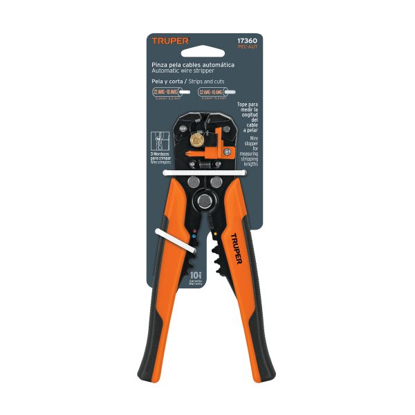 17360 - Pinza 8' pela cables automática, 22 a 10 AWG, TRUPER