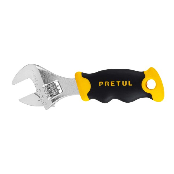28218 - Llave ajustable (perico corto) 5' cromada con grip, Pretul