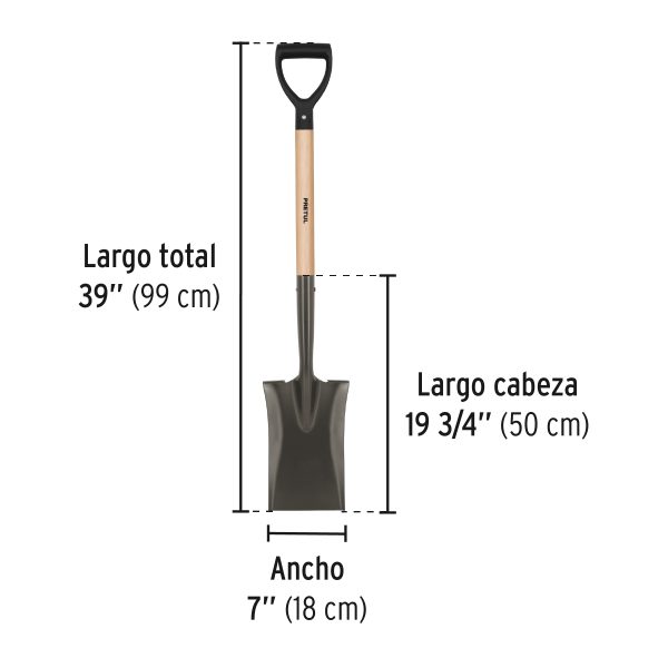 20645 - Pala escarramán, mango madera, puño 'Y', Pretul
