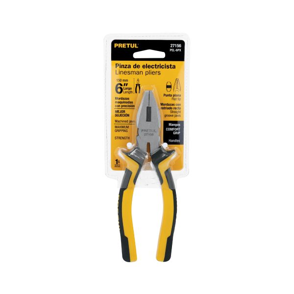27156 - Pinza para electricista 6' mango Comfort Grip, Pretul