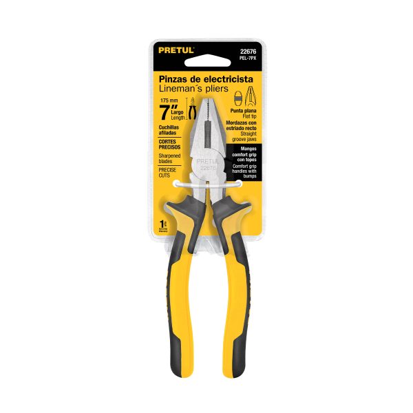 22676 - Pinza para electricista 7' mango Comfort Grip, Pretul