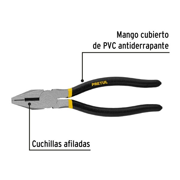 22609 - Pinza para electricista 8' mango de PVC, Pretul
