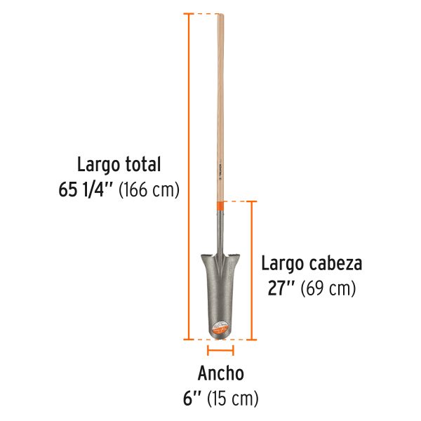 19708 - Pala espadón Classic, mango largo 49', Truper