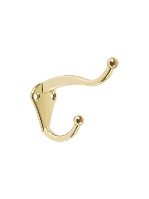 46358 - Gancho doble largo y corto tipo perchero, chico, latón