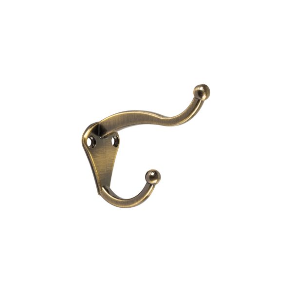 46405 - Gancho doble largo y corto tipo perchero, chico, antiguo