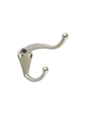 46366 - Gancho doble largo y corto tipo perchero,chico, cromo mate