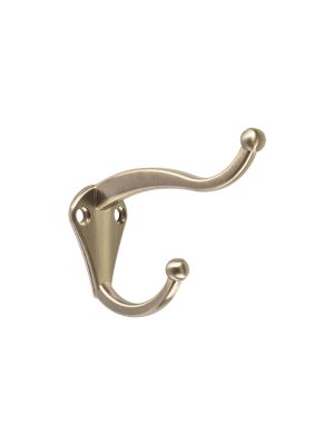46367 - Gancho doble largo y corto tipo perchero, chico, niquel