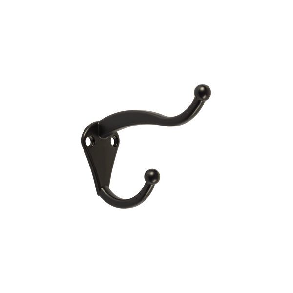 46549 - Gancho doble largo y corto tipo perchero, chico, negro
