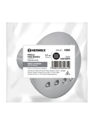 PER-011E1.jpg 43805 - Perilla metálica estilo 'Contempo', níquel satinado, HERMEX