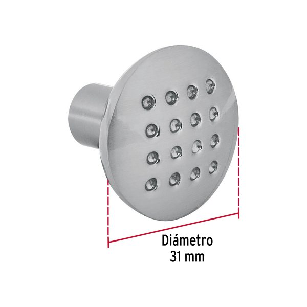 43805 - Perilla metálica estilo 'Contempo', níquel satinado, HERMEX