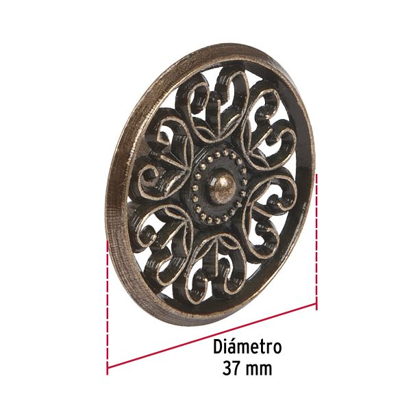 PER-053FC2.jpg 43817 - Perilla metálica estilo 'Colonial', acabado latón antiguo