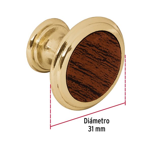 PER-062FC2.jpg 43814 - Perilla metálica acabado latón brillante, inserto cerámico