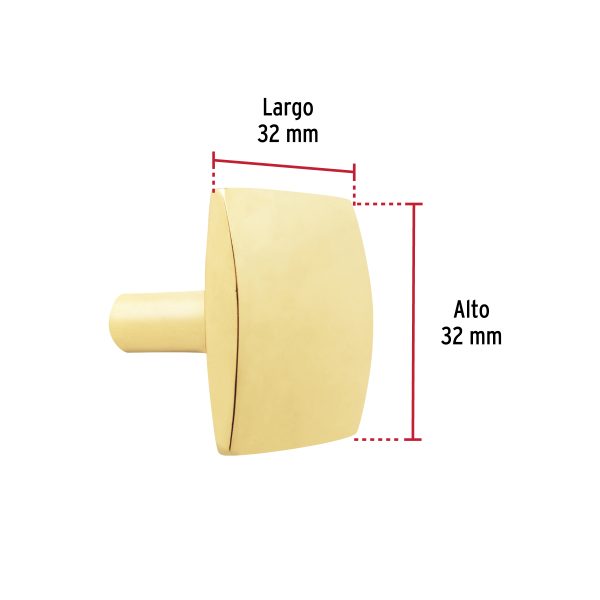 45829 - Perilla metálica estilo 'Burgos' acabado latón brillante