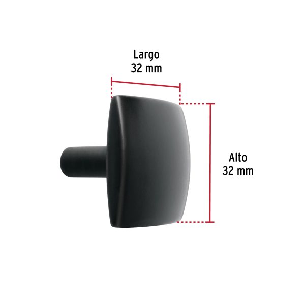 45827 - Perilla metálica estilo 'Burgos' acabado negro