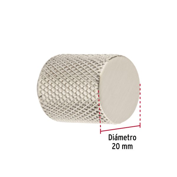 45825 - Perilla metálica estilo 'Cádiz', niquel satinado, HERMEX