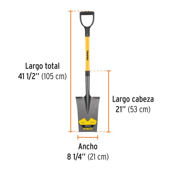 17152 - Pala escarramán Tru Pro, puño 'Y', mango de fibra de vidrio
