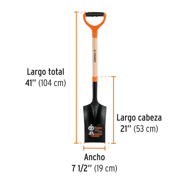 102454 - Pala escarramán T-2000, puño doble 'Y', Truper