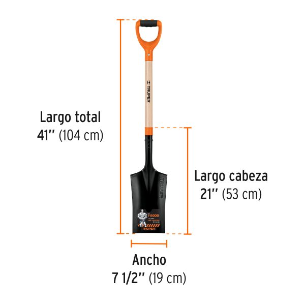 17162 - Pala escarramán T-2000, puño 'Y', Truper