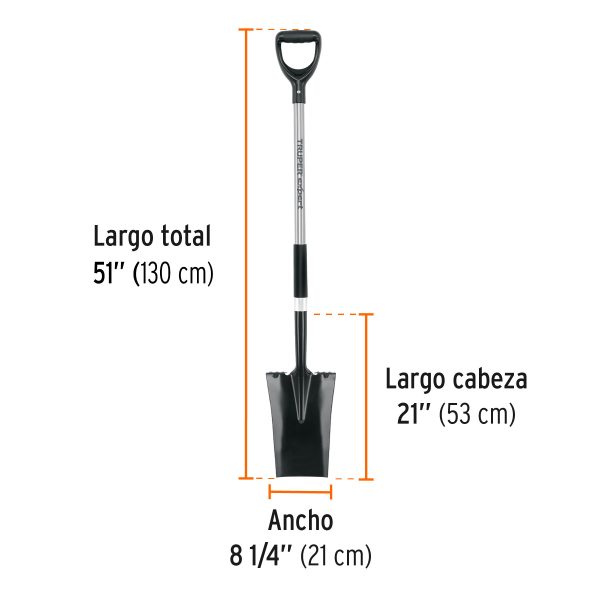 100147 - Pala escarramán, puño 'Y', mango acero, Truper Expert