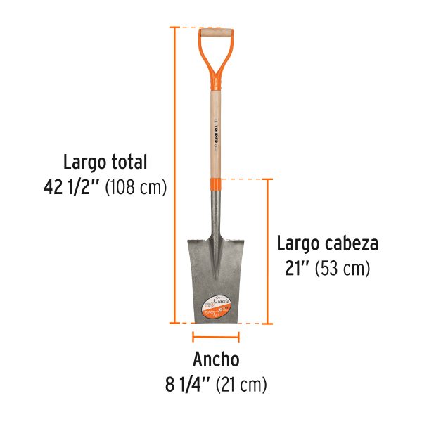 17156 - Pala escarramán Classic, puño 'Y', Truper