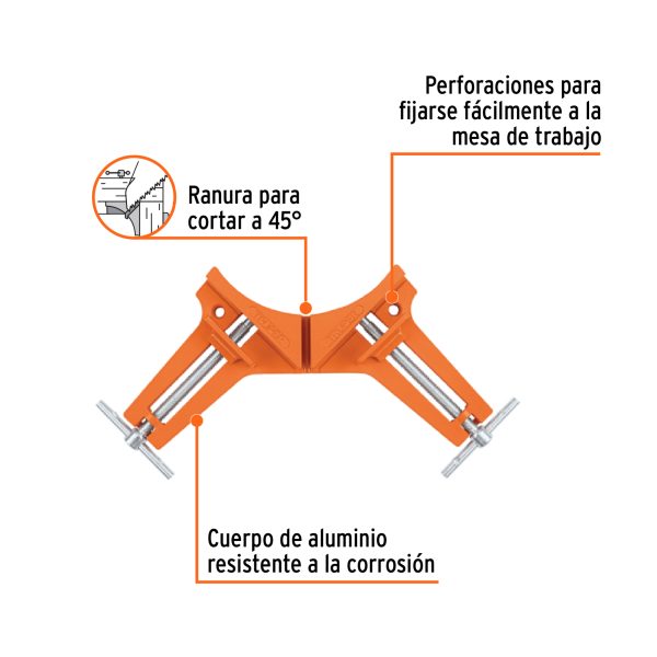 17690 - Prensa esquinera de 3' profesional, cuerpo aluminio, Truper