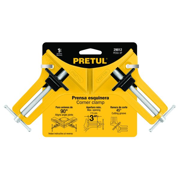 29012 - Prensa esquinera de 3', cuerpo aluminio, Pretul