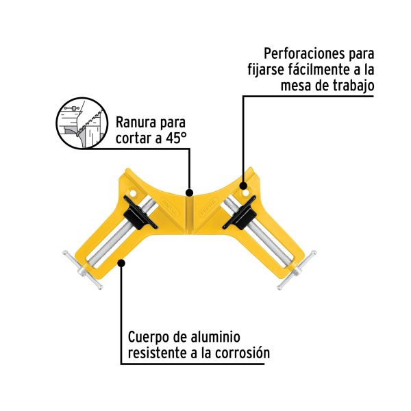 29012 - Prensa esquinera de 3', cuerpo aluminio, Pretul