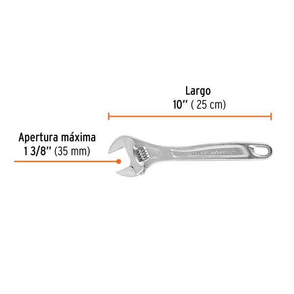 15507 - Llave ajustable (perico) 10' profesional cromada, Expert