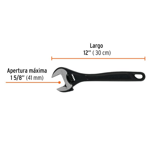 15503 - Llave ajustable (perico) 12' profesional pavonada, Expert