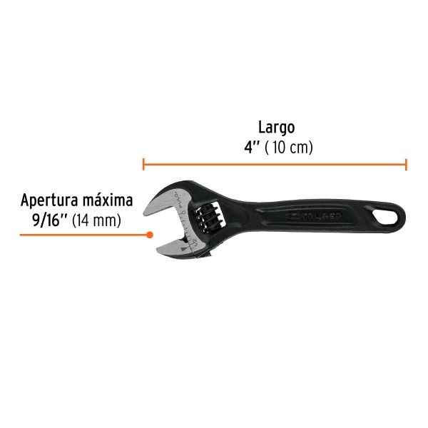 15497 - Llave ajustable (perico) 4' profesional pavonada, Expert