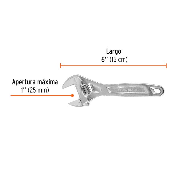 15505 - Llave ajustable (perico) 6' profesional cromada, Expert