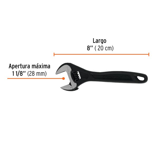 15501 - Llave ajustable (perico) 8' profesional pavonada, Expert