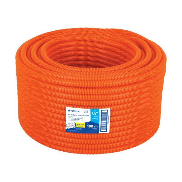 45016 - Metro de poliducto 1/2' corrugado flex. c/guía, rollo 100 m