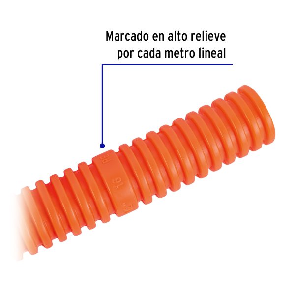 40135 - Metro de poliducto 3/4' corrugado flex. s/guía, rollo 25 m