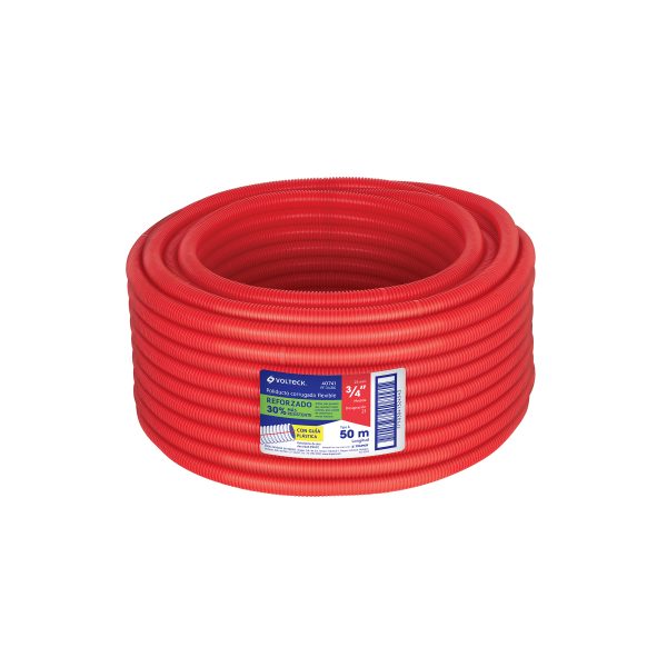 40741 - Metro de poliducto 3/4' corrugado flex. reforz. c/guía, 50m