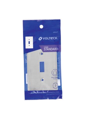 46547 - Placa de Acero Inox. para interruptor vertical, Standard