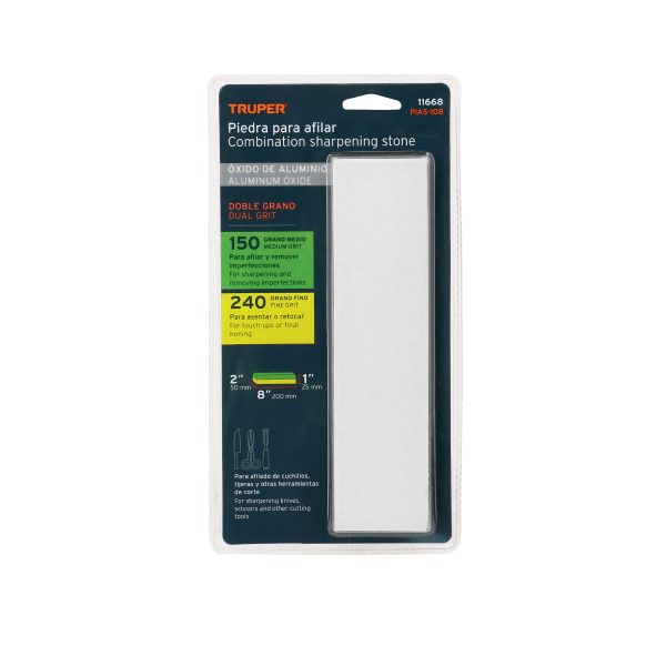 11668 - Piedra para asentar 200 mm, doble grano 150 y 240, Truper