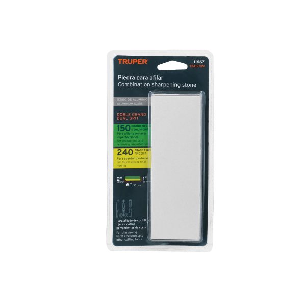 11667 - Piedra para asentar 150 mm, doble grano 150 y 240, Truper