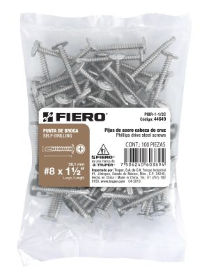 PIBR-1-1-2CE1.jpg 44649 - Bolsa con 100 pijas cabeza cruz, punta de broca 1-1/2'