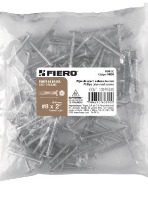 PIBR-2CE1.jpg 44650 - Bolsa con 100 pijas cabeza cruz, punta de broca 2', Fiero