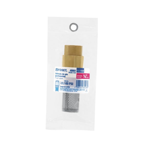 49061 - Pichancha tipo check de latón inoxidable 1/2', Foset
