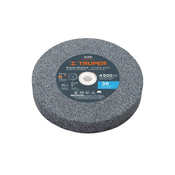 16381 - Rueda abrasiva p/esmeril 6'x25mm, óxido aluminio, grano 36