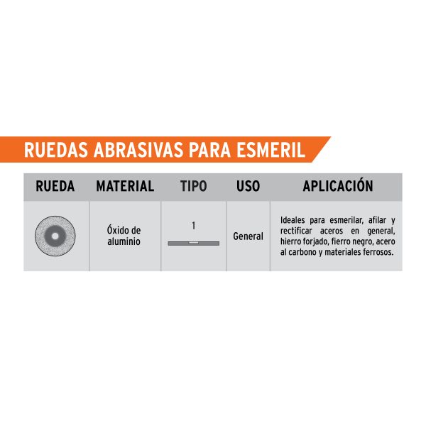 16381 - Rueda abrasiva p/esmeril 6'x25mm, óxido aluminio, grano 36